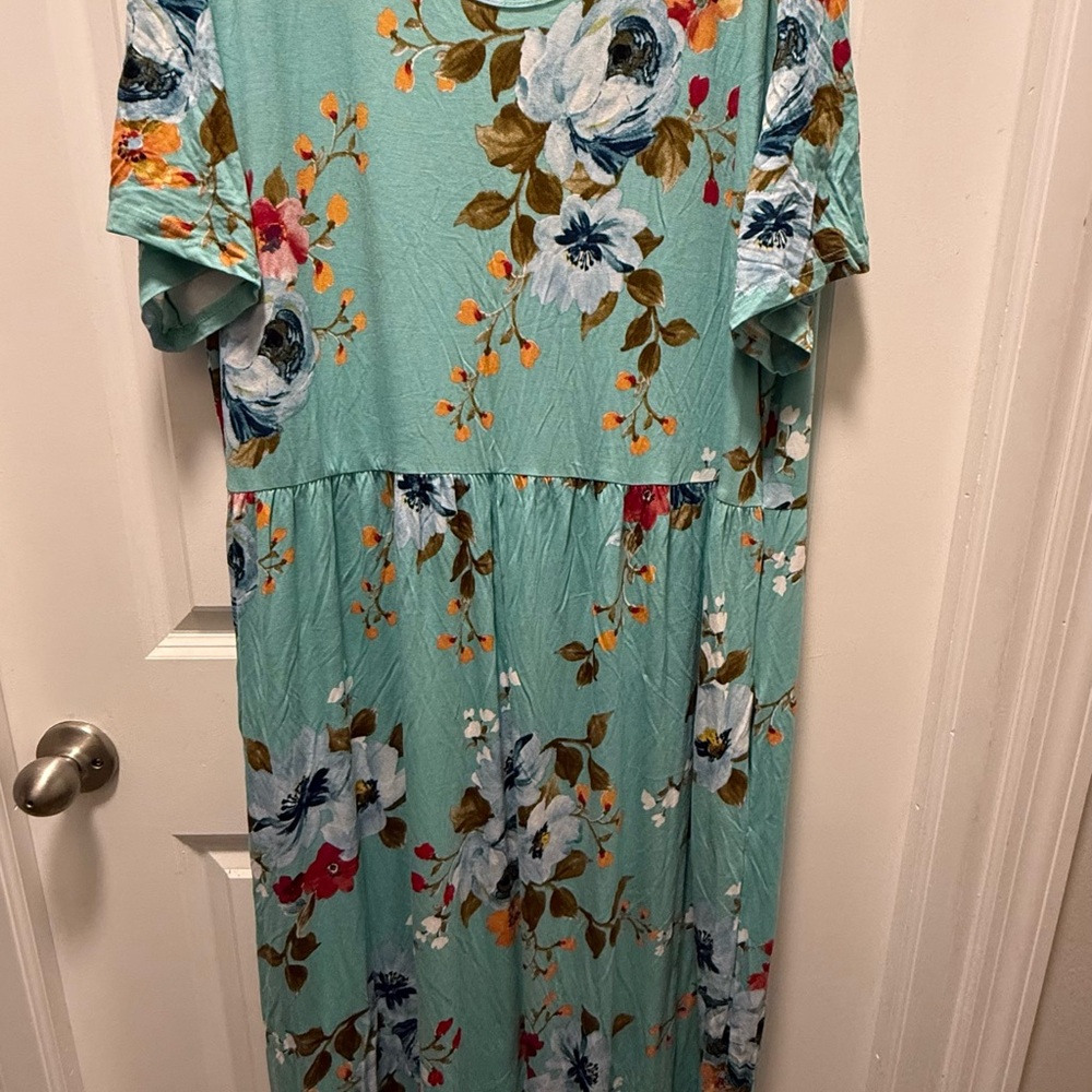 Floral Maxi Dress in Teal